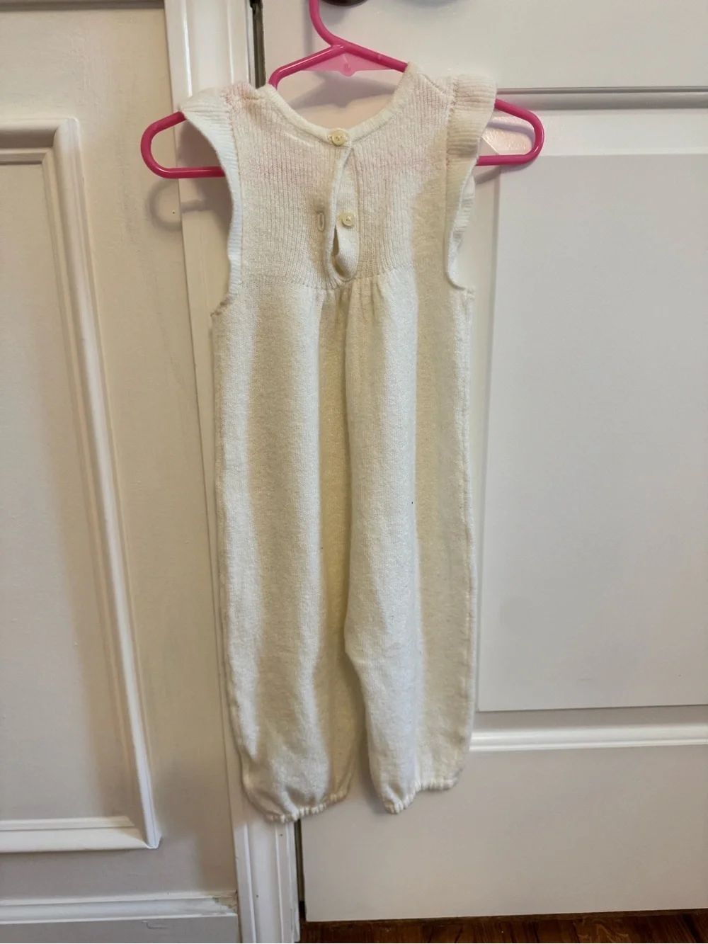 Baby Gap 6-12m Cream Knit Sleeveless Romper